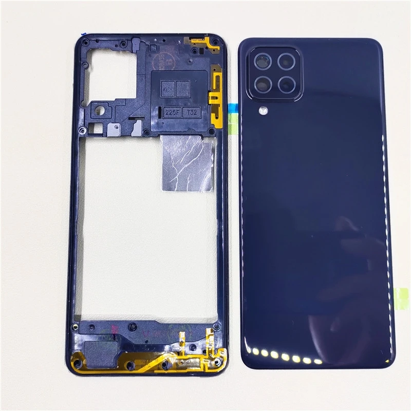 Full Housing Case For Samsung Galaxy A22 4G A225 Middle Frame + Battery Back Cover Rear Door With Camera Lens Repair Parts