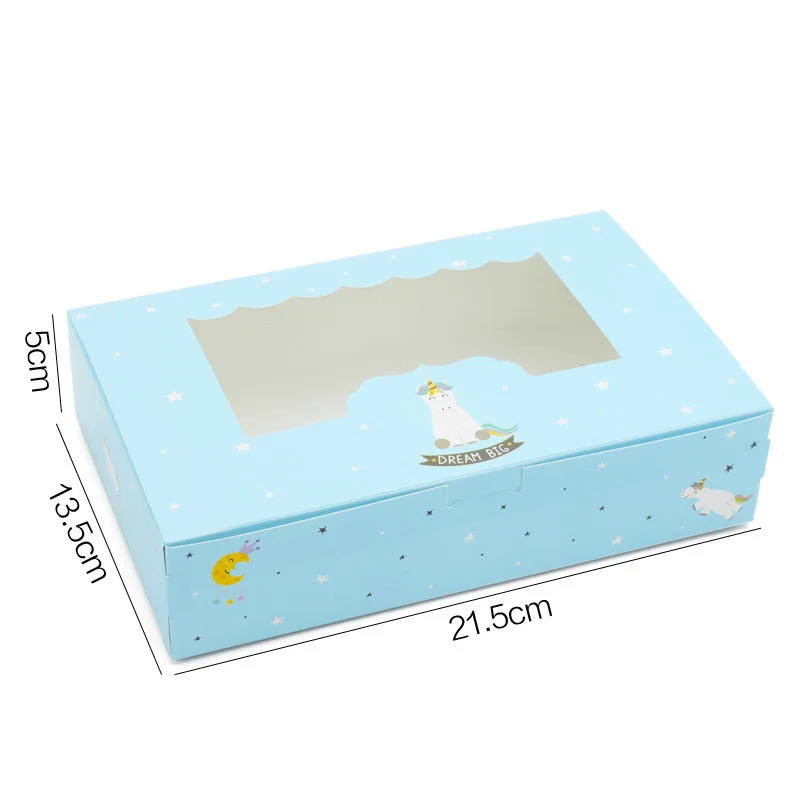 10PCS Gift Candy Box Paper Cake Unicorn Birthday Party Decorations Kids Boxes Window Favors Cookies Food Packaging Wrapping