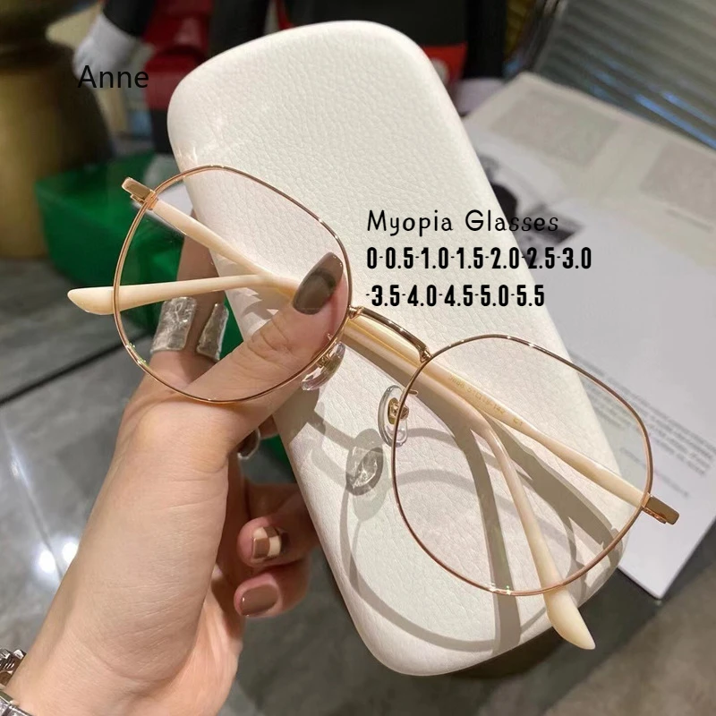 Round Optical Spectacle Eyeglasses New Stylish Near Sight Prescription Glasses Myopia Men Women Luxury Minus Diopter Eyewear