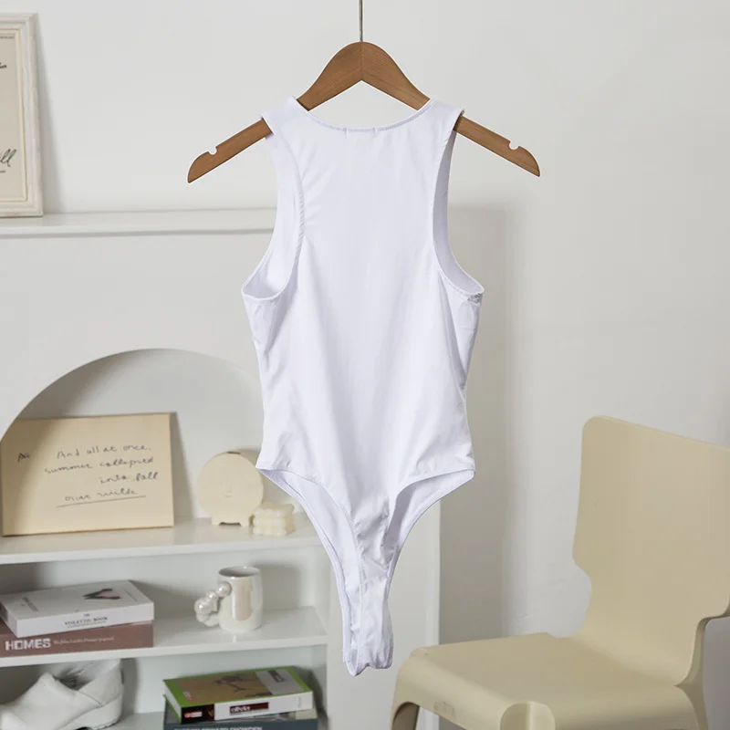 Summer 2025 Women's American Minimalist  Color round Neck Onesie Tank Top Sleeveless Hot Girl Trendy Top High Waist Shorts