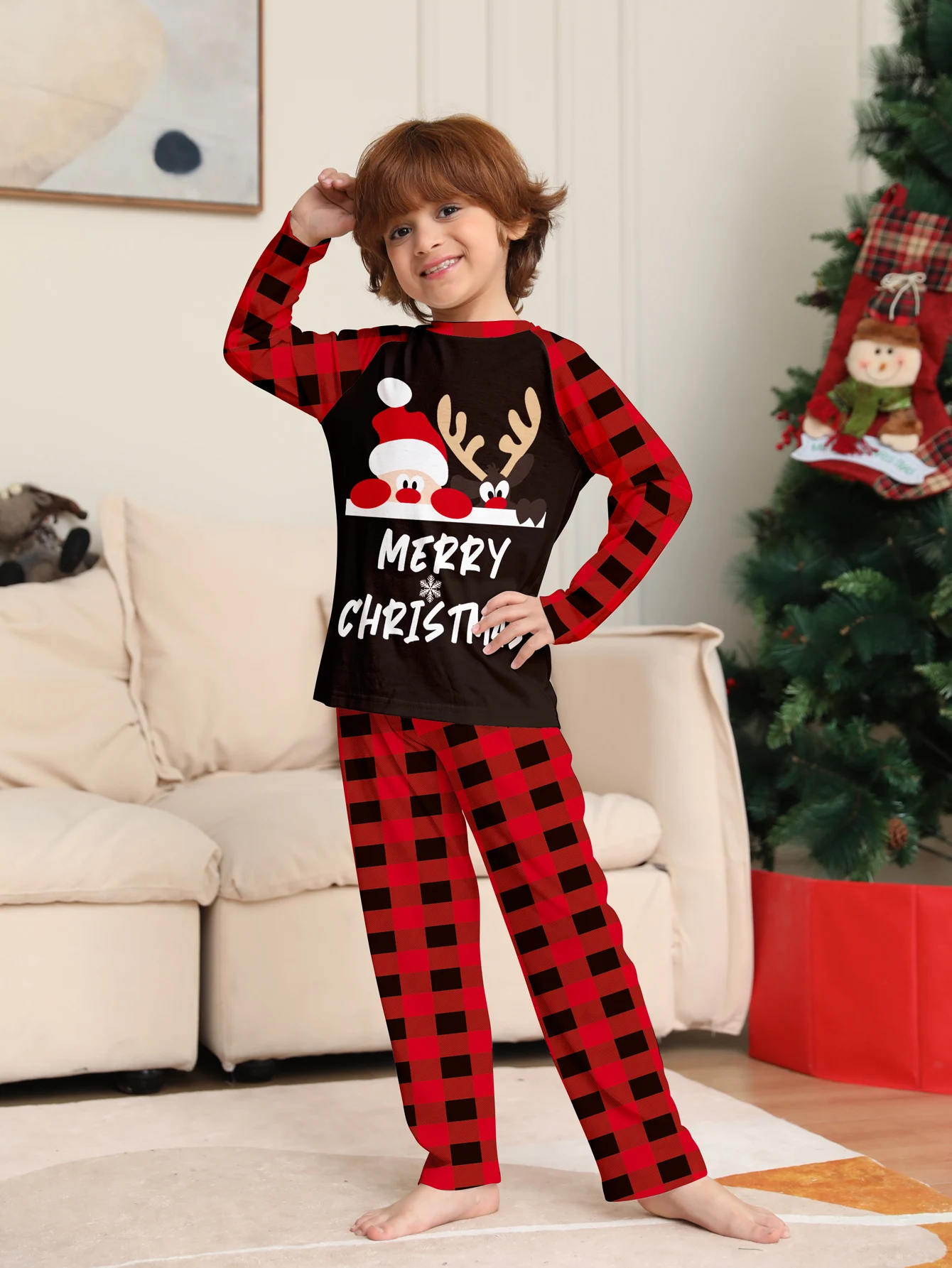 Xmas Family Matching Outfits 2024 Christmas Pajamas Family Clothes Family Christmas Pajamas Set Deer Mother Kids Adult Baby