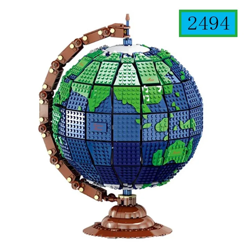 

2494 PCS Technical Retro Puzzle Map Globe Building Blocks City Friends MOC Home Decoration Educational Toys Festival Gifts