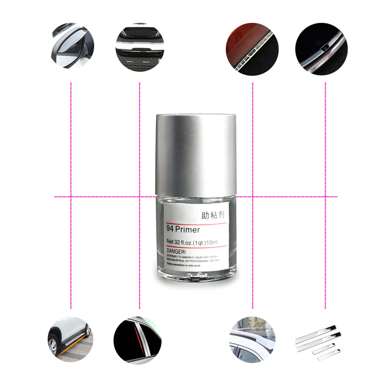 Adhesion Promoter, Automotive Foam Tape Primer Car Wrap Installation Tool 10 mL Automotive Double-Sided Tape Adhesive Aid
