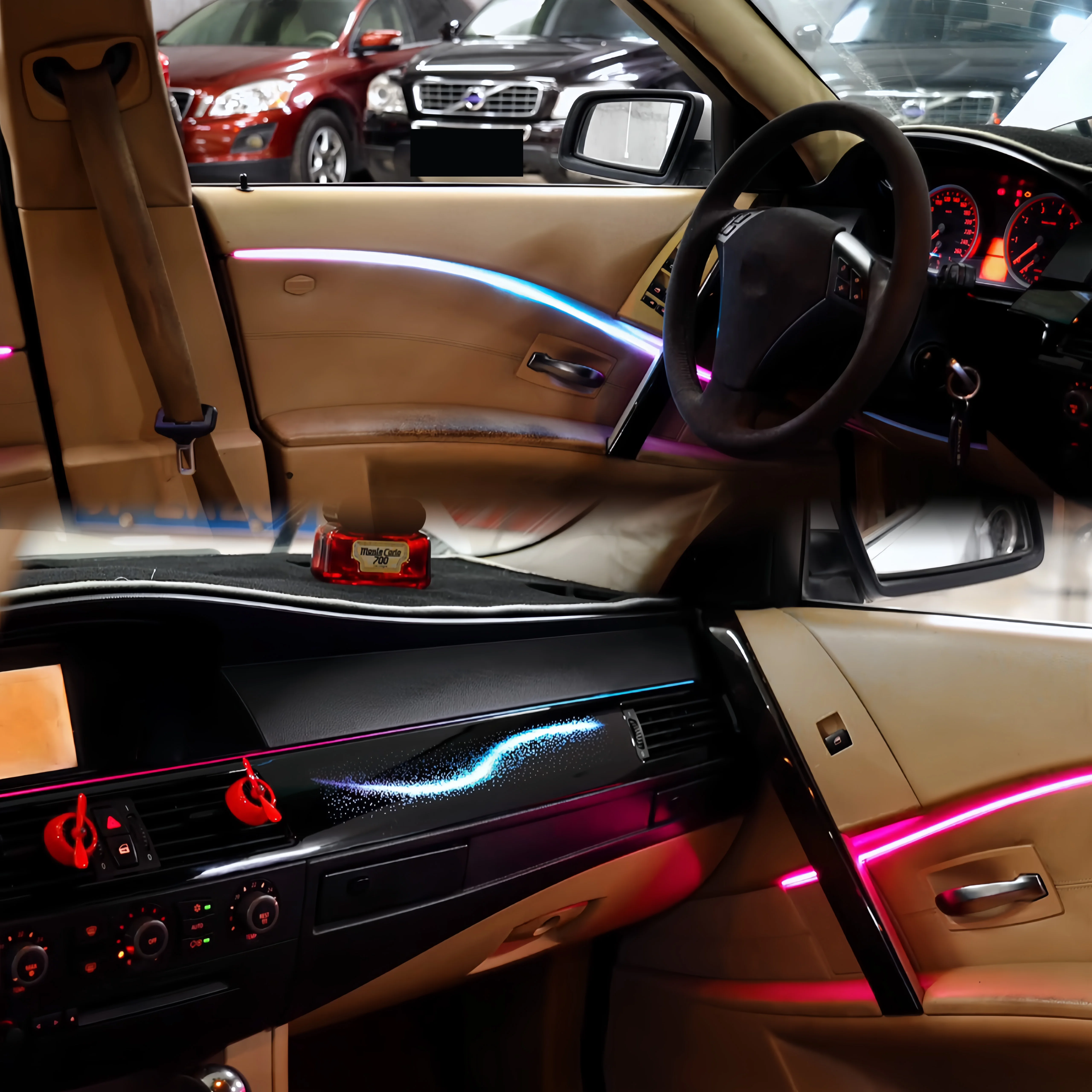 Auto Interior Lighting for BMW 5 Series E60 2007-2010 Symphony 64-Color LED Dynamic Car Ambient Light Decorative Accessories