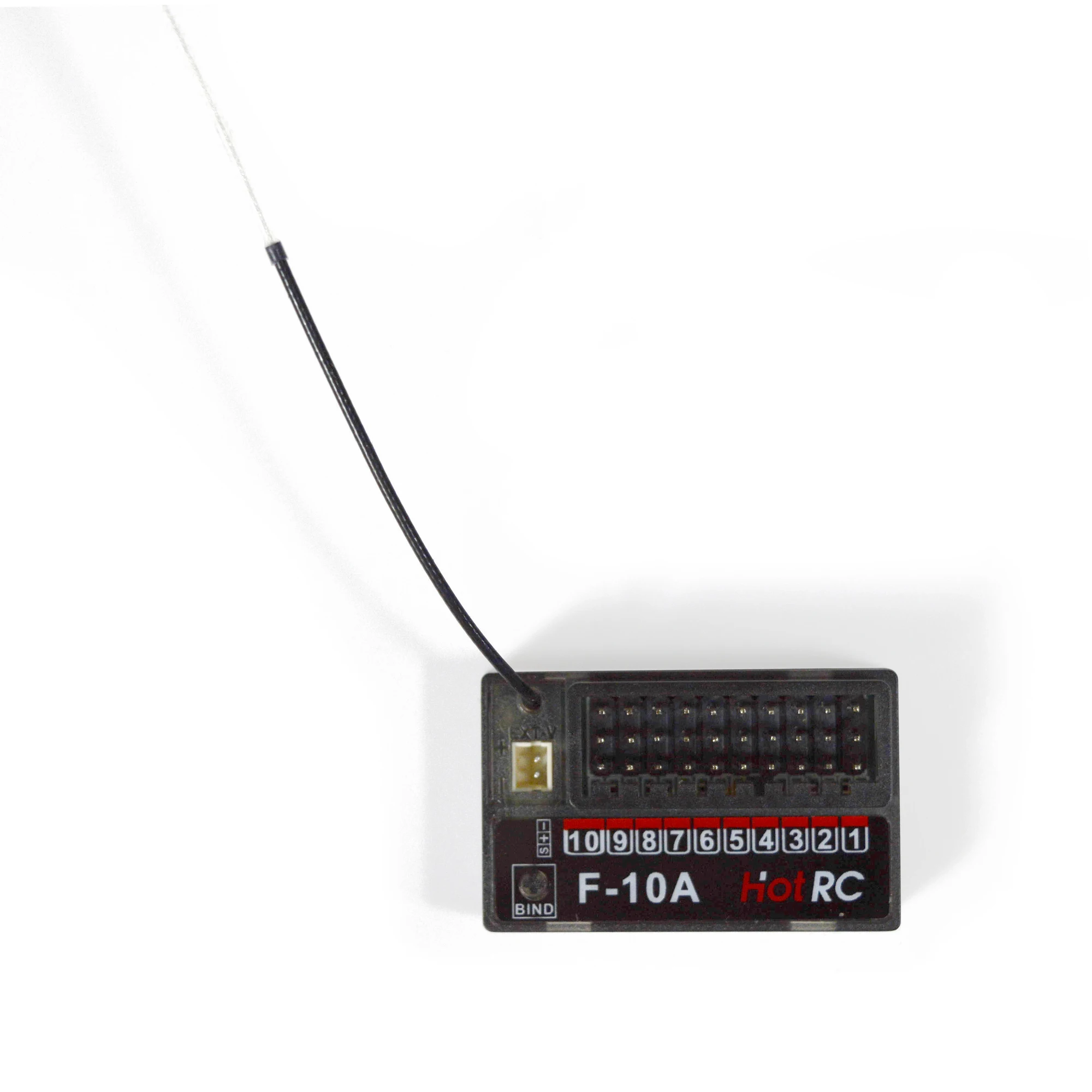 HotRC F-10A 2.4G 10CH Receptor de retorno de tensão PWM DC 4V-9V Sistema de rádio para CT-10B HT-10A Transmissor RC Carro Avião Tanque Barco