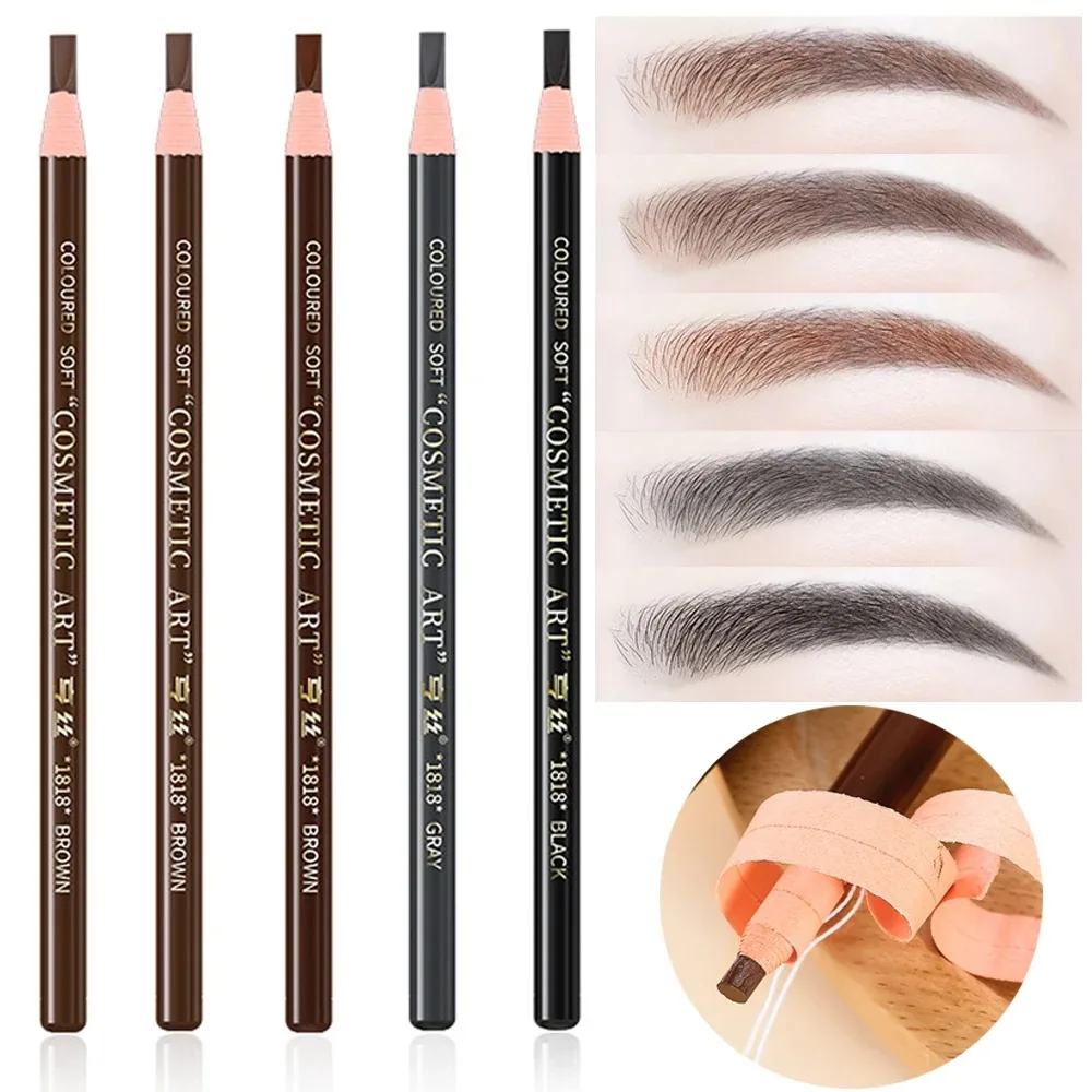 5pcs Eyebrow Pencil Permanent Makeup Eyebrow Enhancers Cosmetic Waterproof Microblading Pen Tint Eye Brow Pencil Marker Tools