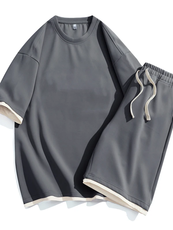 Conjunto de ropa deportiva informal de verano para adolescentes, camiseta y pantalones cortos, marca de moda, ligero, cómodo y transpirable