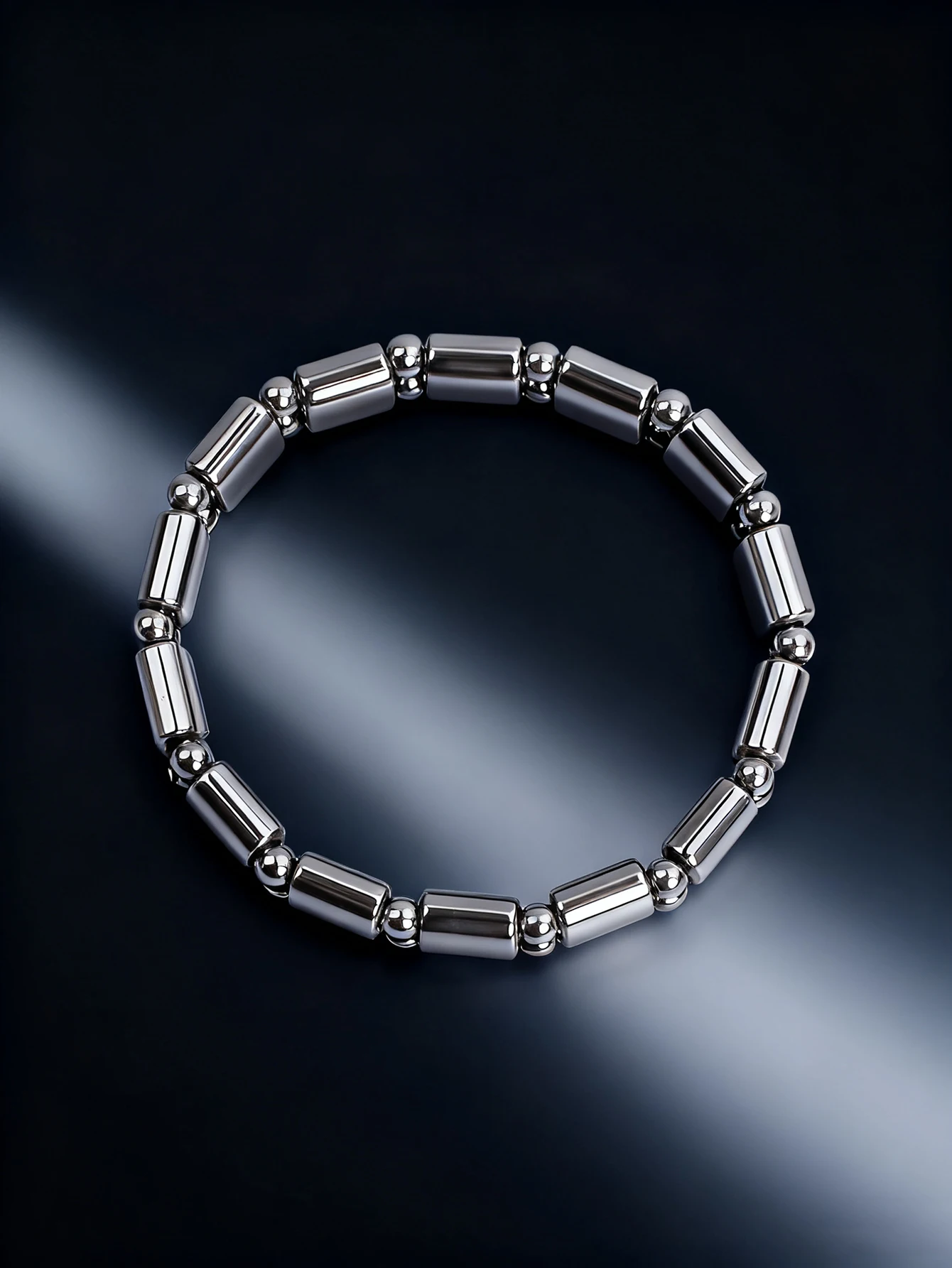 

Hematite Bracelet Double Strand & Cabochon Hematite Beads Natural Stone Healing Bracelet for Vigour Strength Protection Jewelry