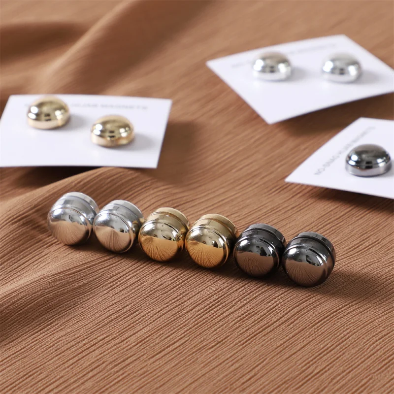 Magnet Buckle round Monochrome Small Bowl Magnetic Snap Glossy Female Scarf Buckle Shawl Dual-Use Collar Clip Cover Hair Clip