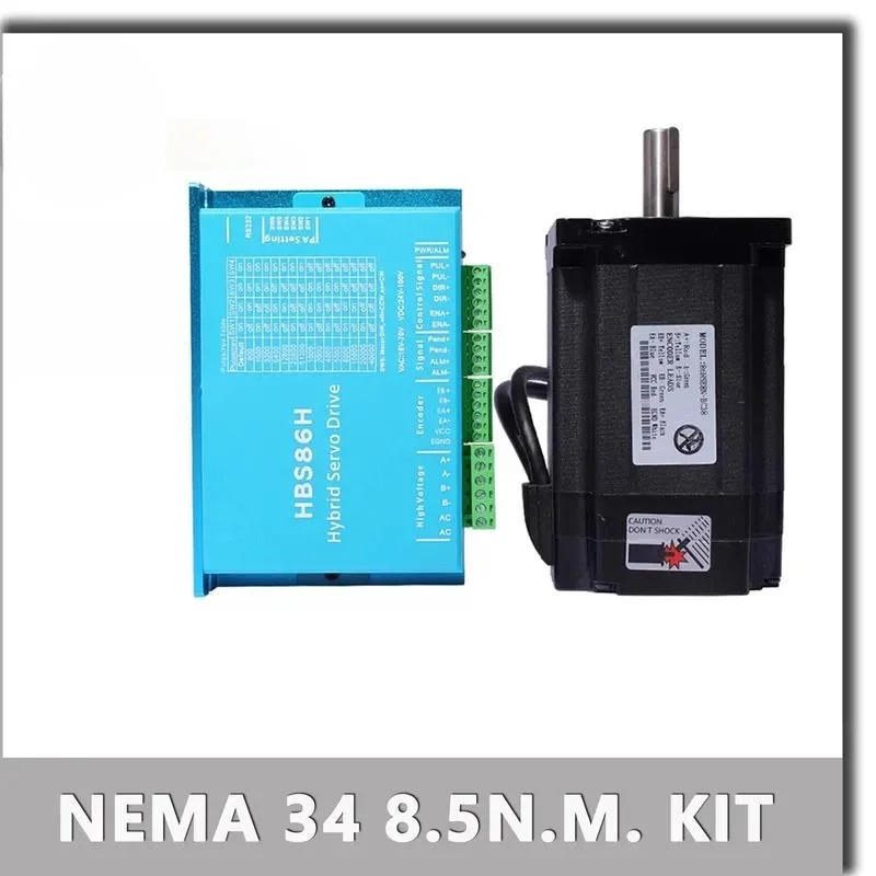 86 Stepper Motor Drive Nema 34 Servo Motor 86HSE8.5N+HBS86H/HBS86HD/DL86 Closed-loop step motor 8.5NM Hybrid closed loop 2