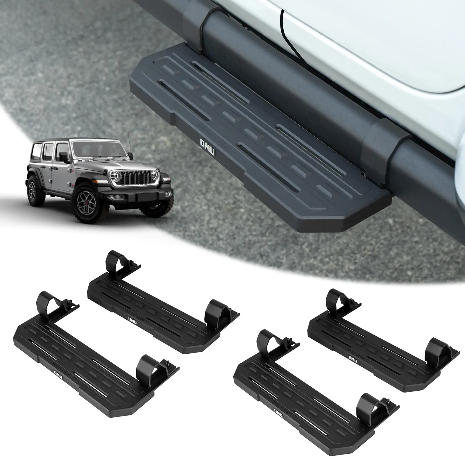 OMU 4x4 Aluminum Running Boards Side Steps Footboards For Jeep Wrangler JL 4-Doors Fit Rubicon OEM Side Bar Car Accessories