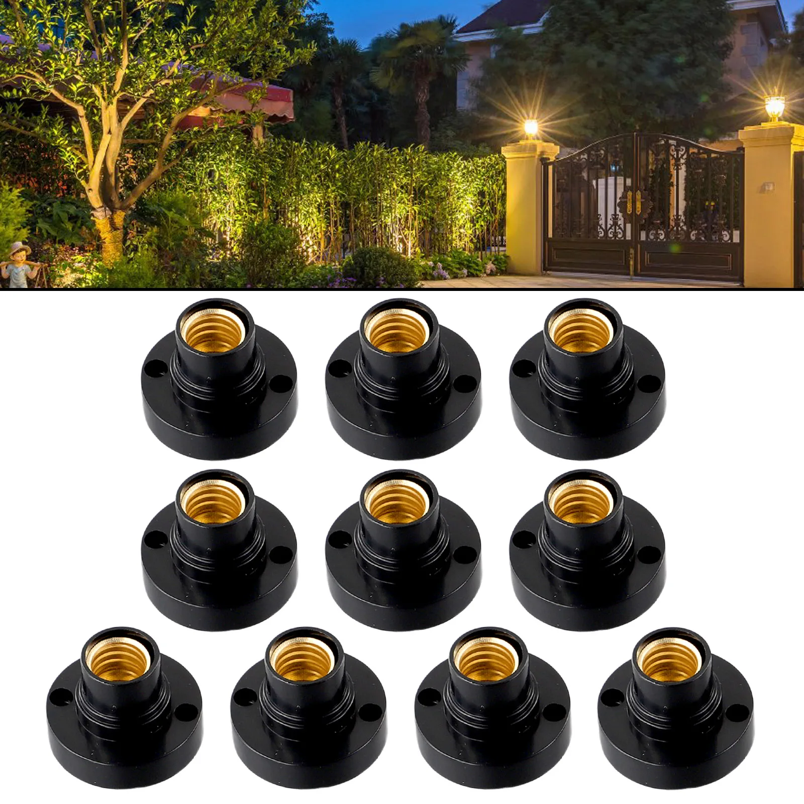 

Base Fitting E14 Light Bulb Holder 100-230V Adapter Black LED Bulb Converter Lamp Fixing PBT Replacement Socket