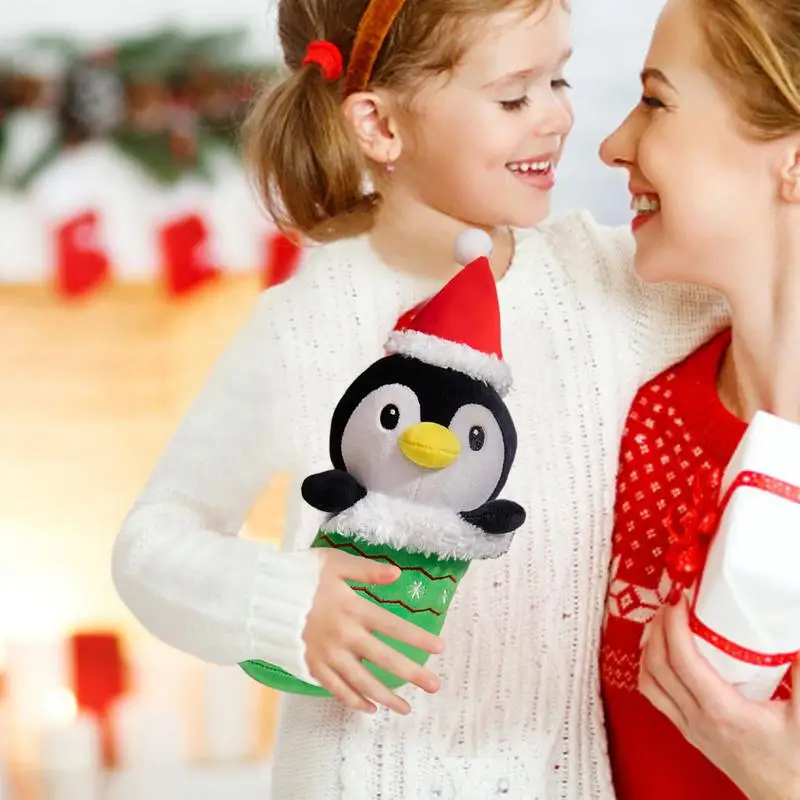 子供のためのクリスマスツリーのぬいぐるみ,柔らかいぬいぐるみ,ペンギン,ぬいぐるみ,かわいい,誕生日プレゼント,クリスマスプレゼント