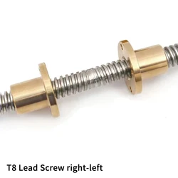 T8 Lead Screw right-left length 1000mm OD 8mm Pitch 2mm for Reprap 3D Printer Z Axis
