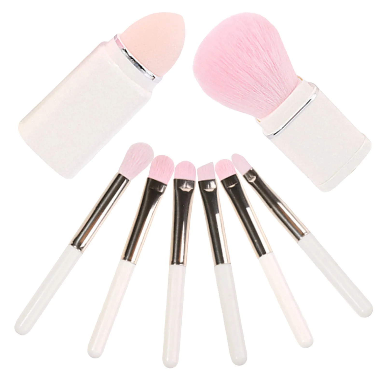 

Набор кистей для макияжа 8-в-1: профессиональные аппликаторы для теней и румян с мягкой щетиной, портативные, для ежедневного использования