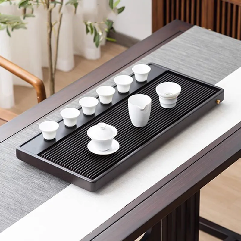 r*-Kitchen Serving Tea Tray Wooden Luxury Accessories Decorative Office Drainage Chinese Tea Tray Hospitality Bandejas Teaware