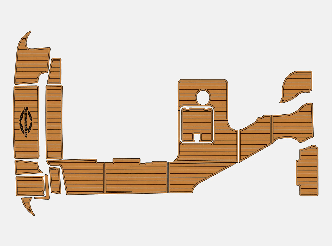 

1996-1998 Sunseeker Camargue 51 1/4 дюйма, 6 мм, пена EVA, нескользящий ПВХ, настил из тикового дерева, морской коврик,...ek, водный ковер, морской пол