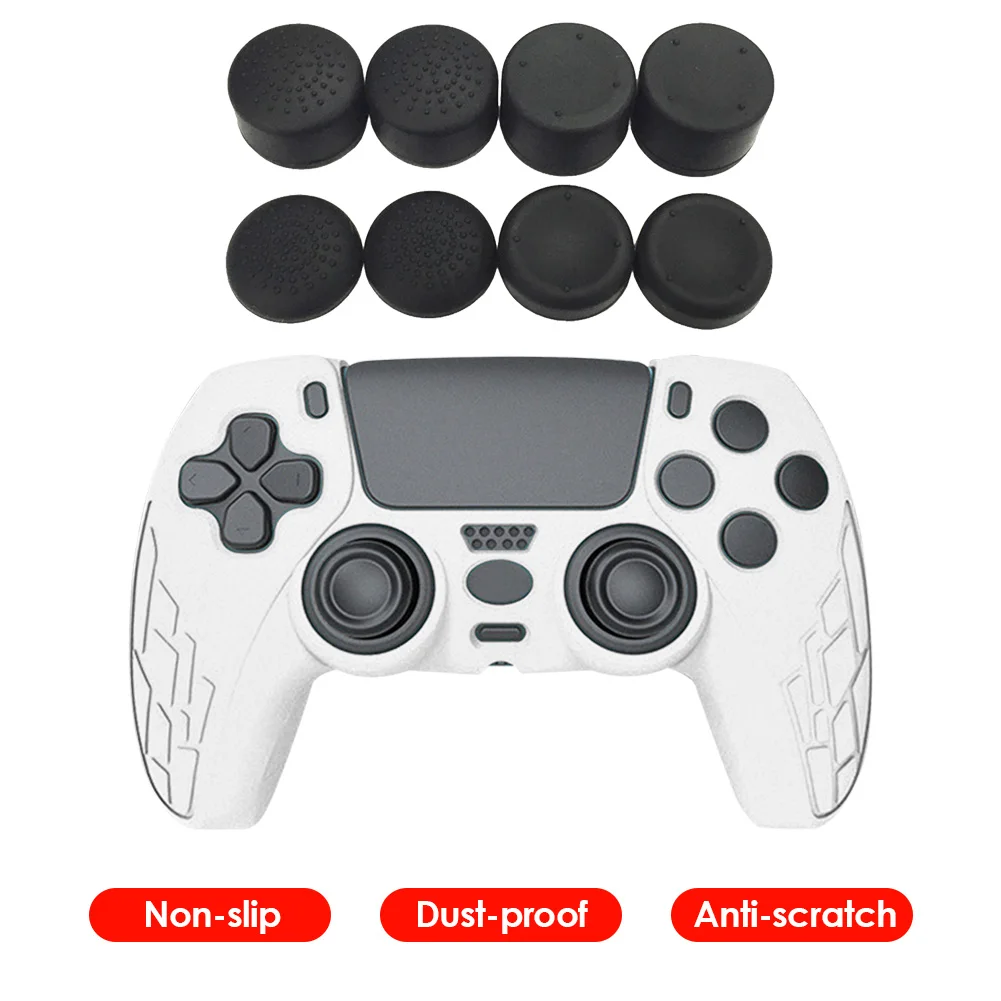 8 pces controlador de silicone analógico polegar vara aperto tampa joystick capa para ps5/ps4/ps3/ps2/xbox 360/xbox um jogo acessórios