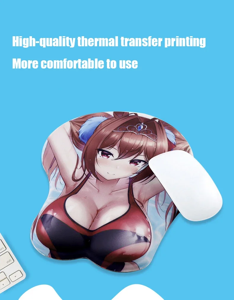 Podkładka pod mysz DIY z możliwością personalizacji, anime, 3D, z podparciem nadgarstka, silikonowa, seksowna, kreatywna, do gier.