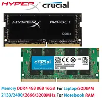 Memoria RAM para Portátil HyperX Crucial DDR4 16GB 8GB 4GB 2133 2400 2666 3200MHz SODIMM 1.2V PC4-17000 19200 21300 25600