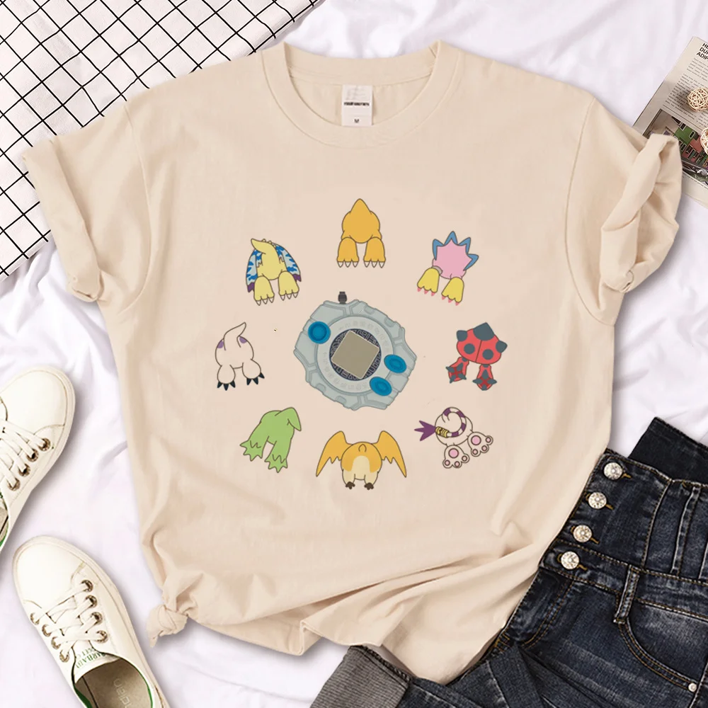 Digimon top women Y2K Japanese harajuku t shirt female graphic funny manga clothes