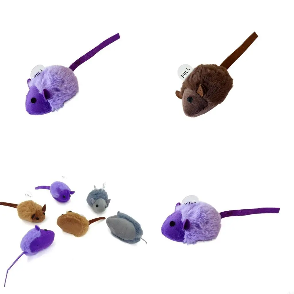 Plush Squeaky Plush Mice Cats Toy Automatic Electronic Moving Mouse Cats Toy Kitten Toy for Hunting Play Exercise JOMD