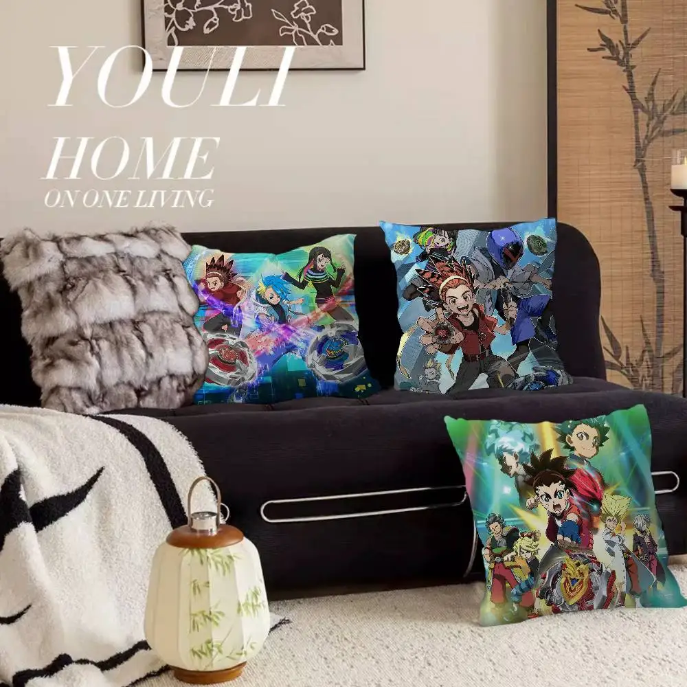 Funda de cojín Anime B-beyblade X, decoración rústica para el hogar, fundas de almohada decorativas para sofá