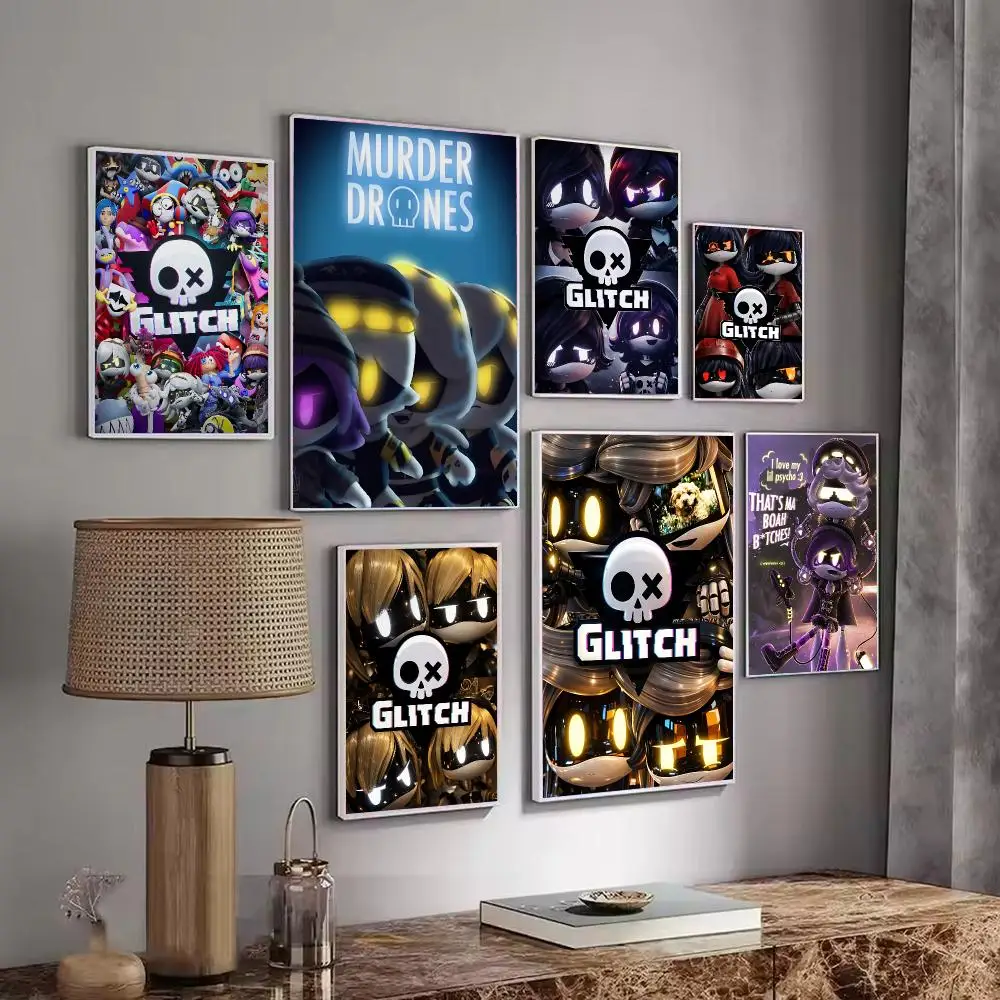 Horror Web Animation M-Murder D-Drones Poster Wall Art Print Sticker for Bedroom Living Room Dorm Office Modern Home Decor