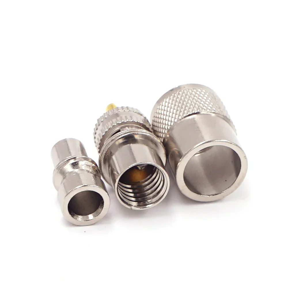 50pcs/lot Screwed Coupling Connector PL259 UHF Male Plug With Reducer for RG58 RG8X Coaxial Cable +Tube UHF RG8X connectors