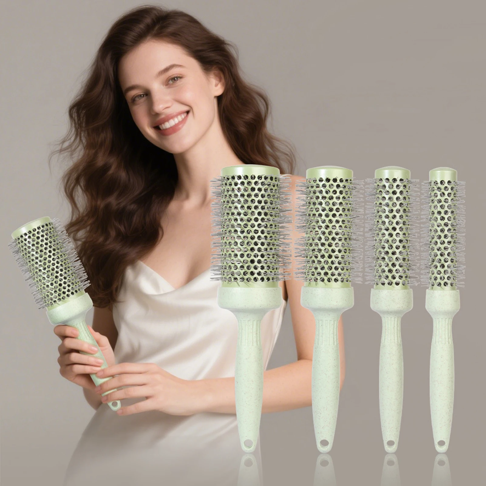 Wheat Straw Ceramic Aluminum Comb Fluffy Bangs Heat Resistant Nylon Hair Combs Fast Airflow Honeycomb Hair Curler Styling Tools