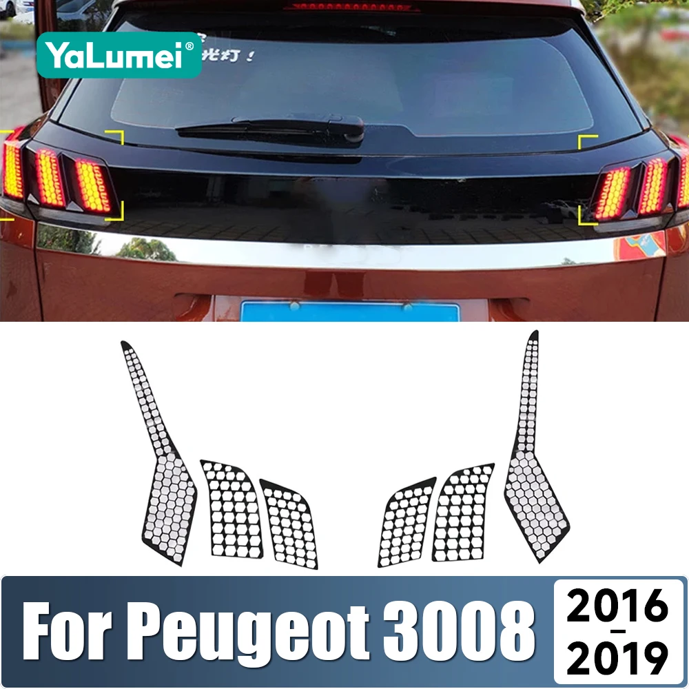 

Накладка на задний фонарь, декоративная наклейка 3D с эффектом сот, для Peugeot 3008 GT 2016 2017 2018 2019, автомобильные аксессуары
