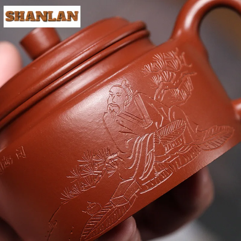 210ml Antique Yixing Purple Clay Teapots Handmade Dezhong Pot Raw Ore Dahongpao Mud Kettle With Infuser Chinese Zisha Tea Set