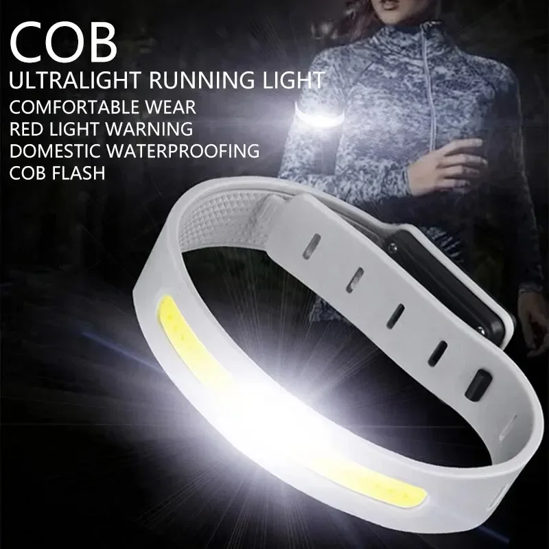 Brazalete de luz LED COB, 350mAh, 500LM, deporte, carrera nocturna, advertencia, brazo, pierna, pulsera, luz tipo C, recargable por USB, IPX4, resistente al agua