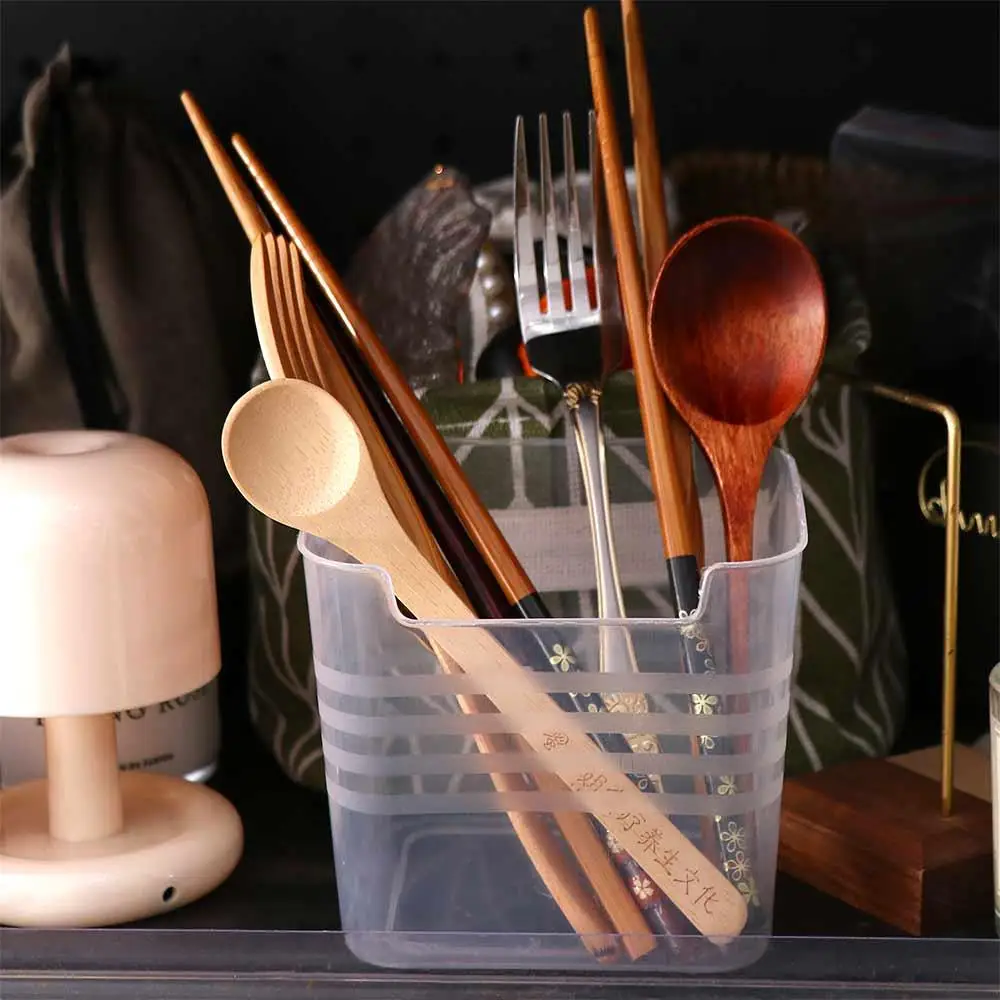 Durable Desktop Organizer Stationery Box Cosmetic Holder Multifunctional Storage Box Translucent INS Style Pen Holder Office