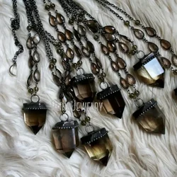 10pcs Women Smoky Quartz Crystal  Necklace Witch Wicca Goth Gothic Wiccan Y2k Accessories DecorationArcane Collar Boho Jewelry