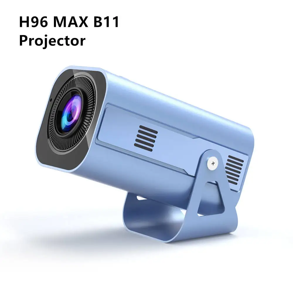 ใหม่ล่าสุด Android 11 สมาร์ทแบบพกพา H96 Max B11 โปรเจคเตอร์รองรับ 4K 720P ความละเอียด 200ANSI BT5.0 Wifi6 180 °   โปรเจคเตอร์แบบหมุนได้