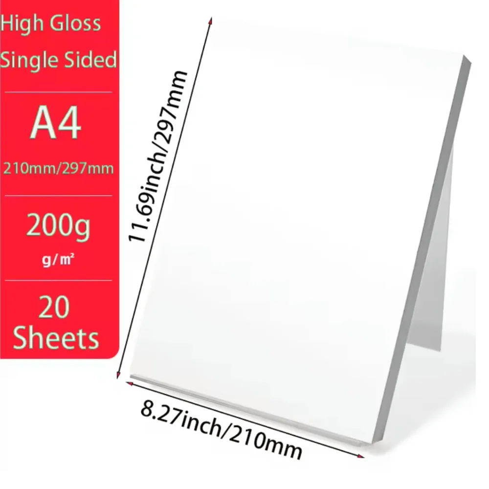 High Quality A4 4R Glossy Photo Paper 100/20sheets High Gloss Quick Dry Photographic Paper for Canon HP Color Inkjet Printer