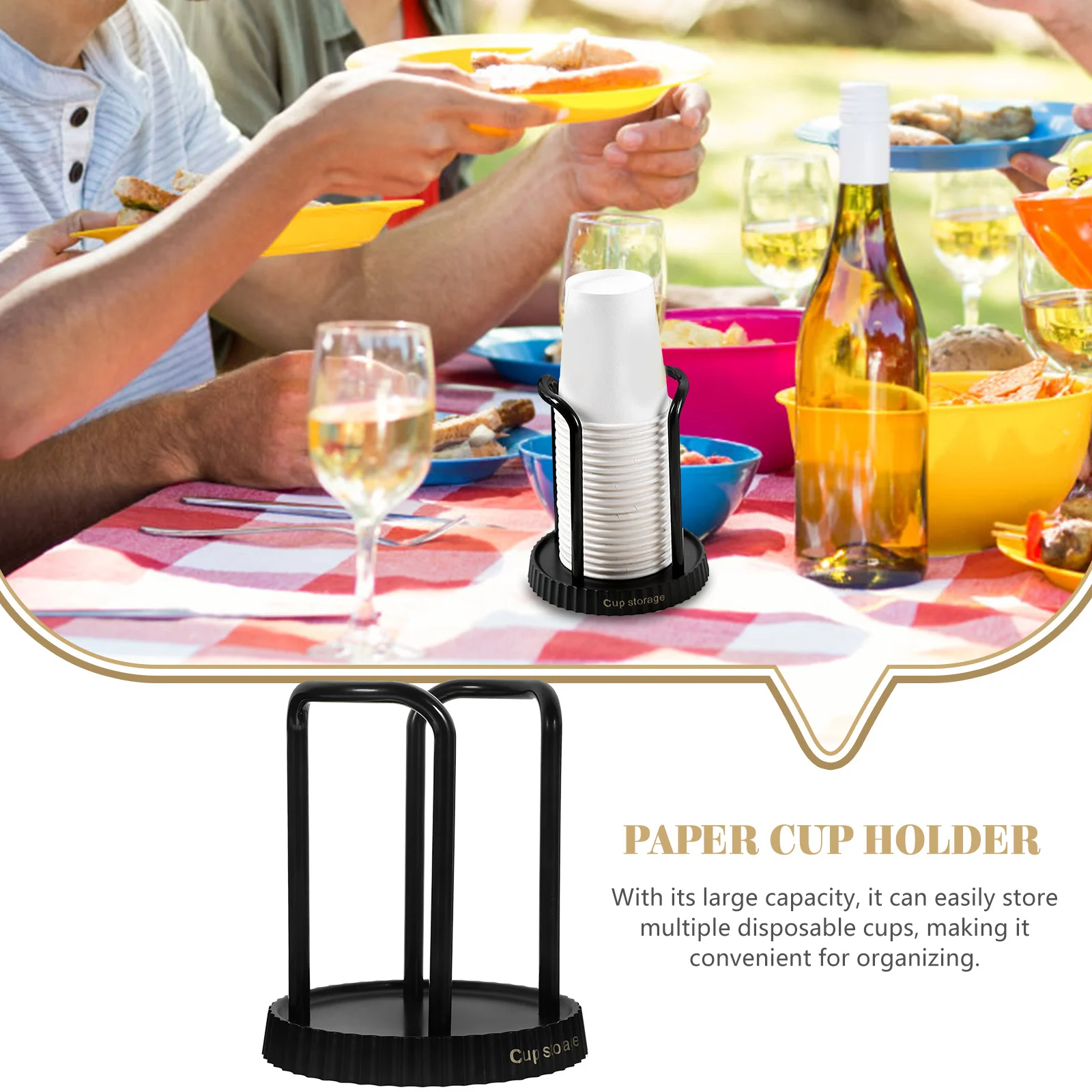 

Disposable Holder Large Capacity Paper Organizer Stylish Dispenser For Home Cafe Party Wedding Event Plastic Cup Storage