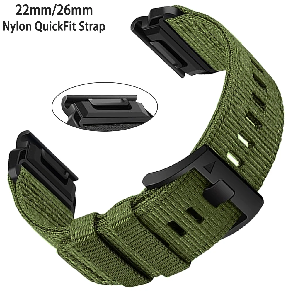 26mm 22mm Geflochtenes Armband für Garmin Tactix 8 7 Pro Bravo/ Quatix 8 7X 6 5 Band für Fenix8 8Pro E/instinct 3 2X/970 Nylon-Armband