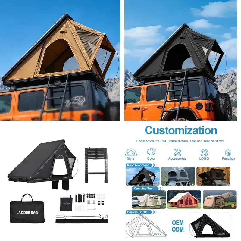 Rugged Build SUV 4x4 Waterproof Outdoor Folding Camping Aluminum Hard Shell Overland Rooftop Tent