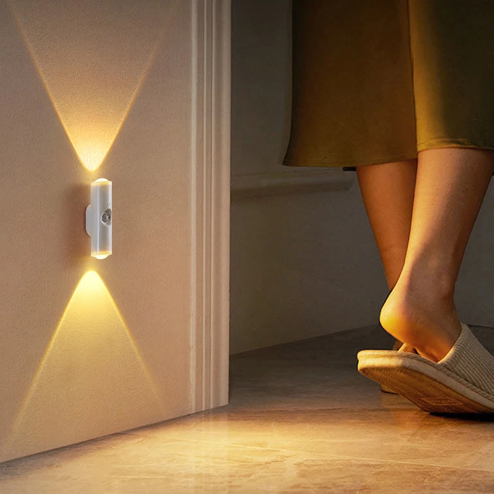 Nice Smart Human Body Induction Magnetic Staircase Motion Sensor Rechargeable Wall Lamp For Bedroom Bathroom Closet Garden Home