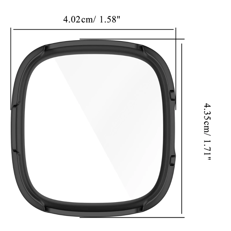Para versa4/sense2 smartwatch pc pele à prova de choque relógio capa lavável pára-choques