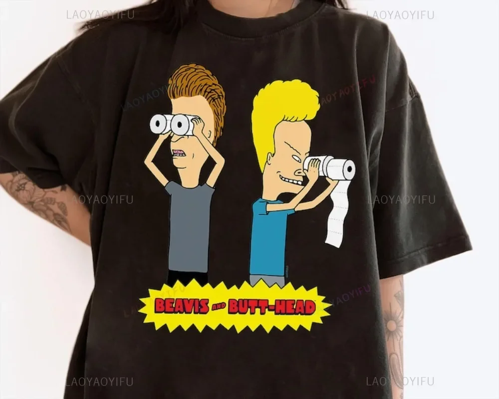 

Retro Beavis and Butthead T Shirt Throwback 80s T-shirt Vintage 90s Music Television Tees MTV Cartoon Tee Shirt Teenage Shirt