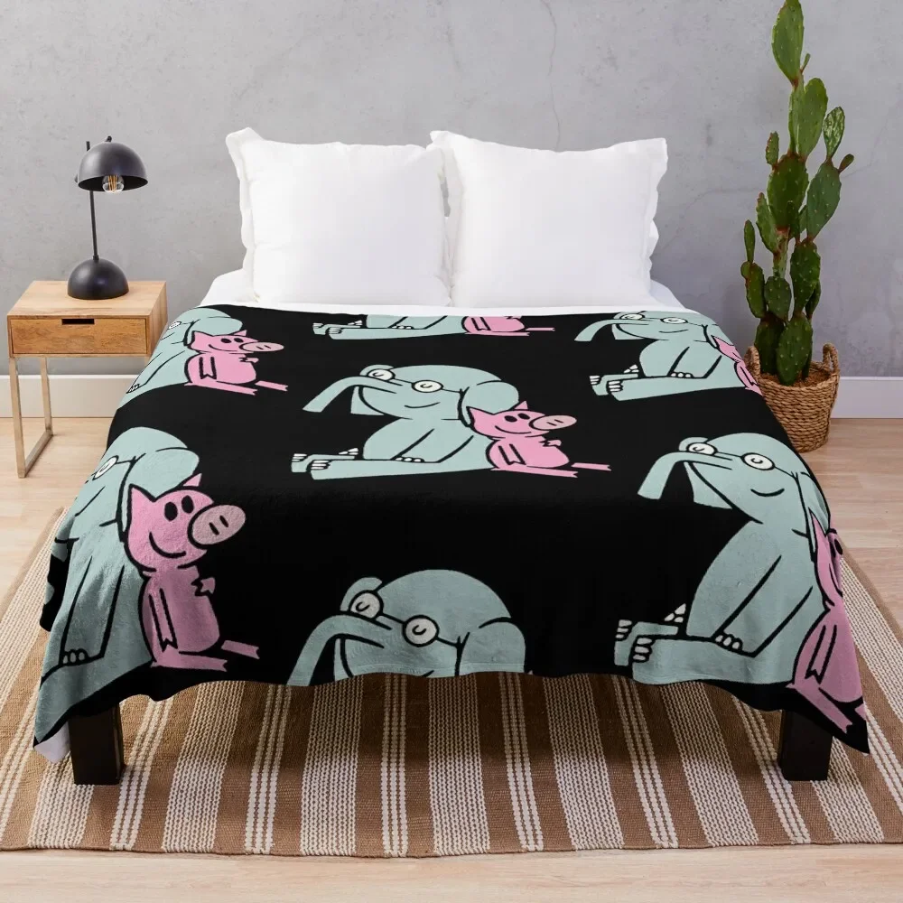 Elephant and Piggie. Gerald and Piggie. Anime transparent sticker, mo willems Throw Blanket Luxury Thicken Shaggy Plush Blankets