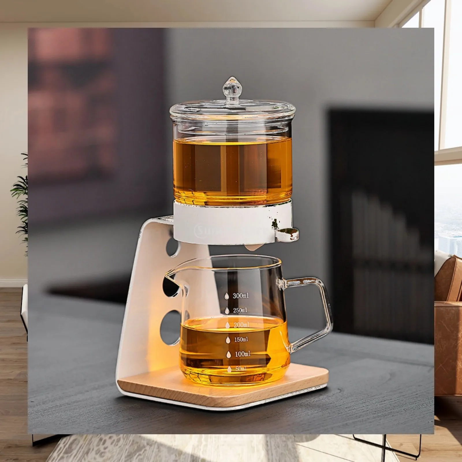 Premium Glass Tea Steeper with Buoyancy Infuser and Pitcher for Relaxing Tea Moments
