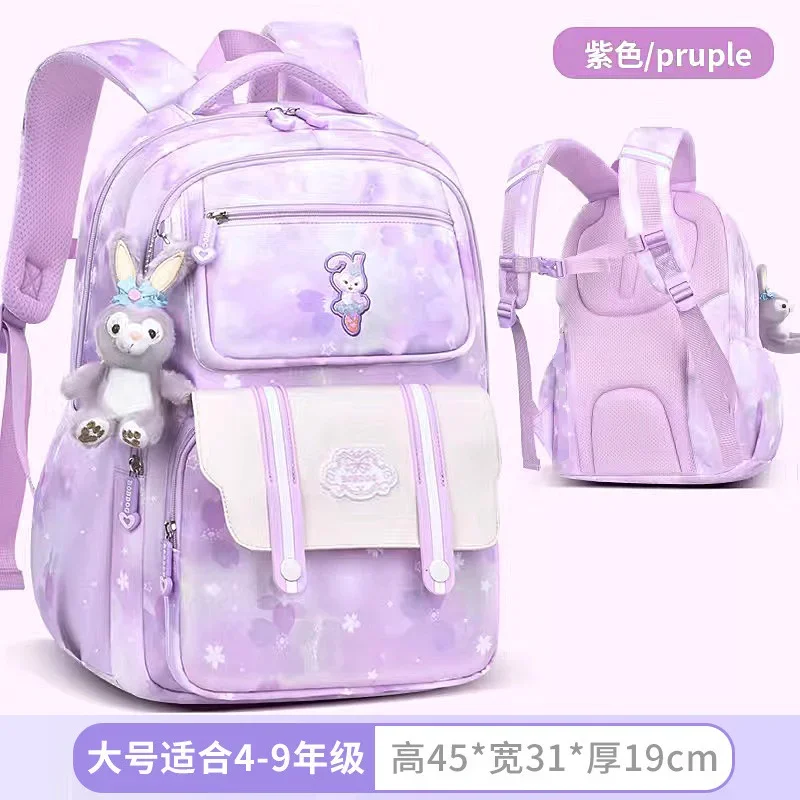 Disney new  cartoon cute Lingna Belle large-capacity student schoolbag spine protection and burden reduction children's backpack