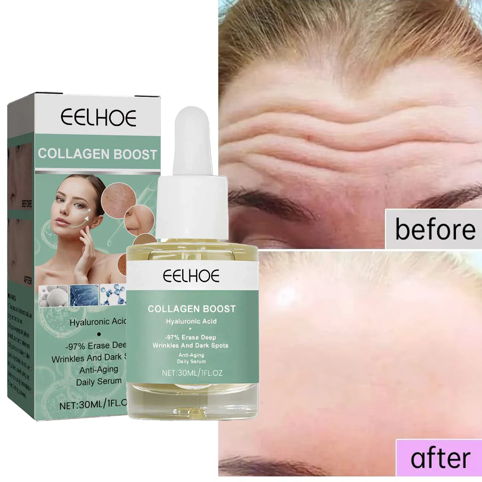 

Collagen Anti-Aging Serum Brightening Improve Rejuvenate Skin Instant Smoothing Repair Instant Wrinkle Deep Moisturizing Essence