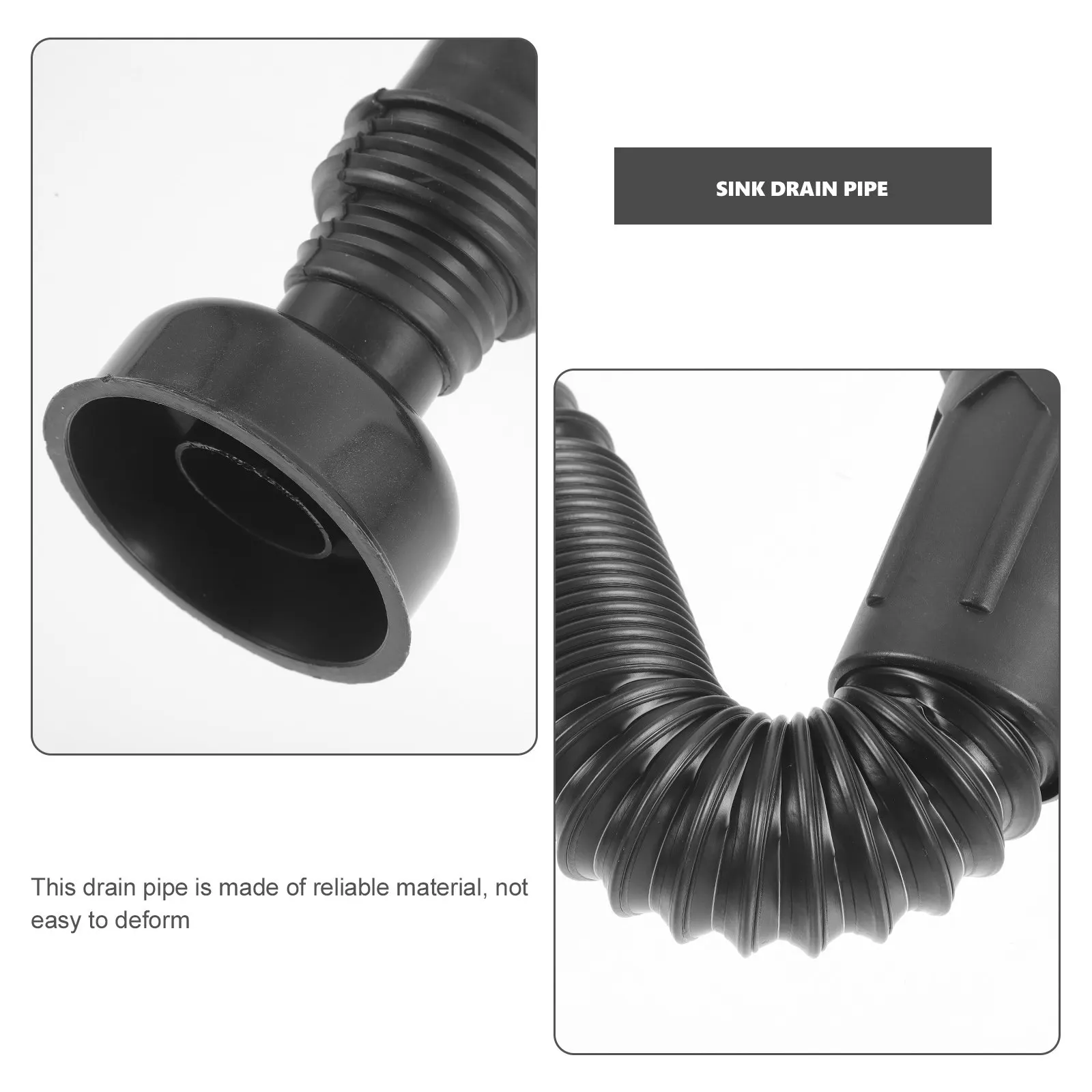 Stainless Steel Sink Pipe Flexible Tubing For Bathroom Kitchen Drain Extension Sink Drain Hose Kitchen Bath Fixtures view 3
