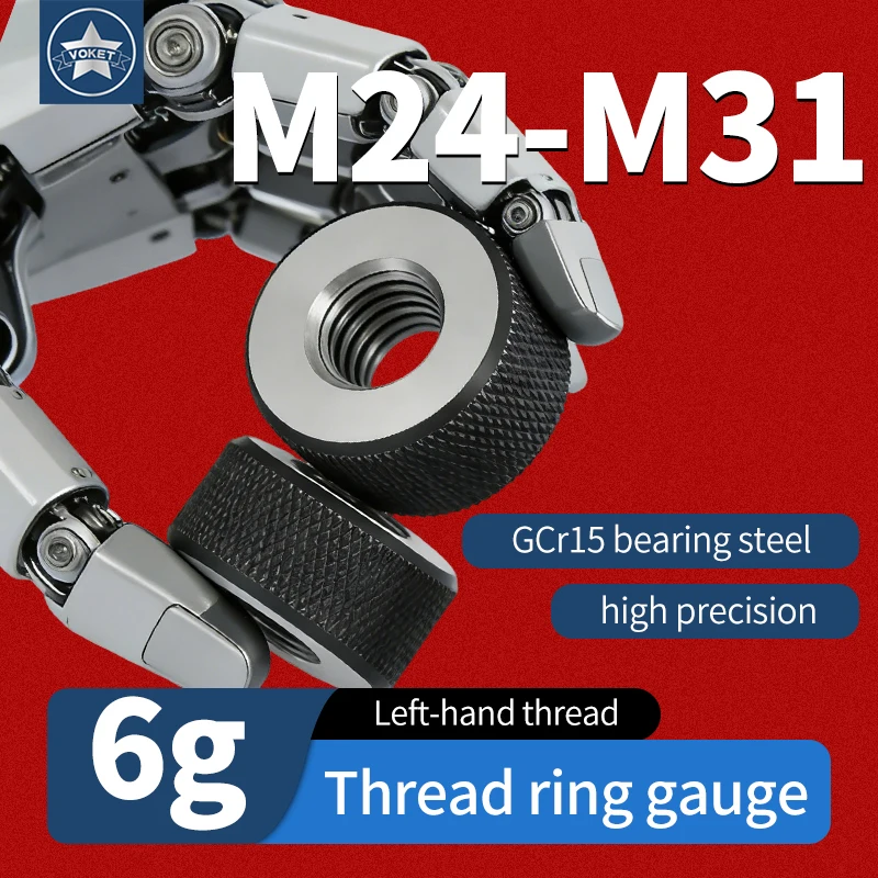 

Thread Ring Gauge Measure Tools 1SET(1*GO+1*NOGO) 6g Left Hand M24-M31 Metric Left Fine Tooth X0.5/0.75/1/1.25/1.5/2/3