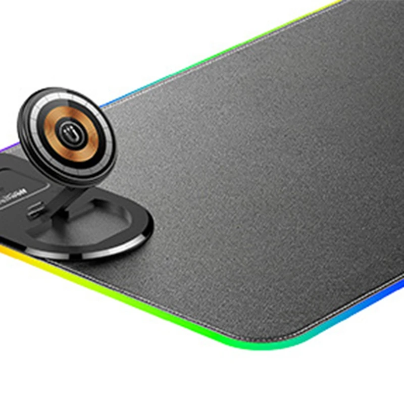 Super Sale 15W 3 in 1 Wireless Charging Mouse Pad Customized Desk Pad Fantasy Glowing Game Pad Leather Mouse Pad Super Large